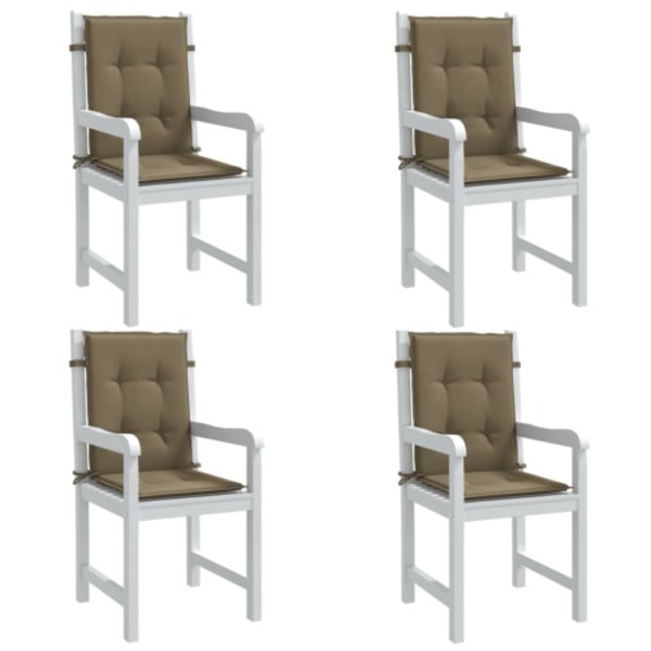 Stolsdynor lågt ryggstöd 4 st melerad taupe 100x50x4 cm tyg