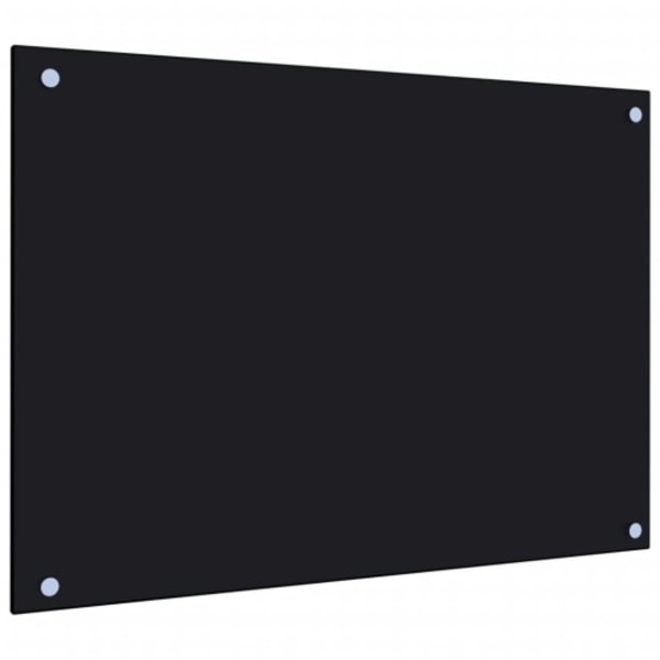 Stänkskydd svart 70x50 cm härdat glas