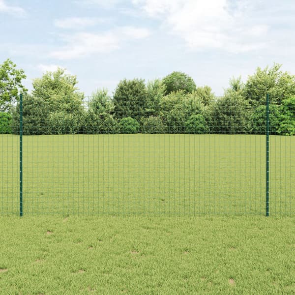 Stängselstolpe 5 pcs Grön 120 cm Stål