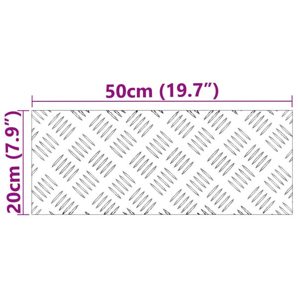 Trappsteg Rektangulär 4 pcs Silver 50 x 20 cm Aluminium