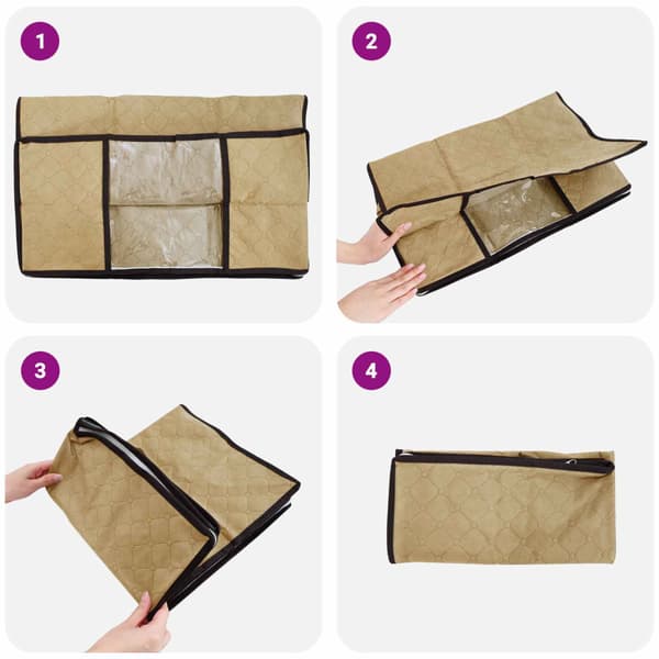 Förvaringslåda med transparent sidofönster 6 pcs Gräddvit
