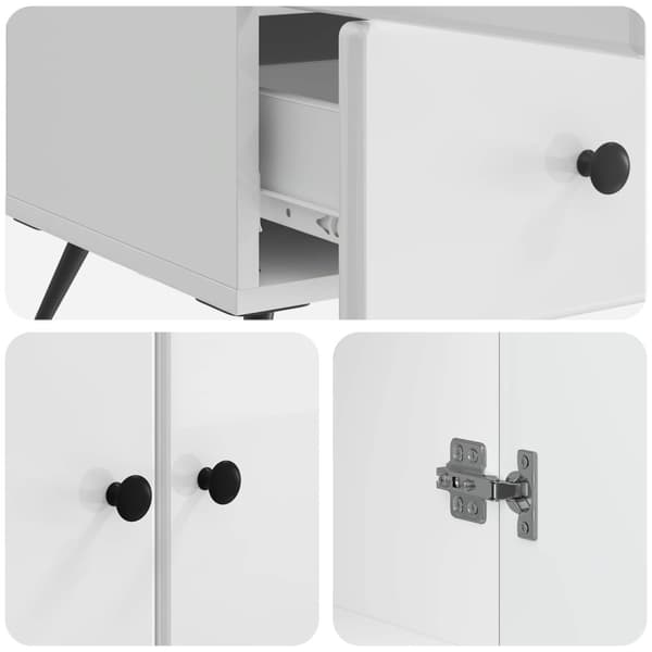 Sideboard Vit högglans 66 x 34,5 x 95 cm Konstruerat trä