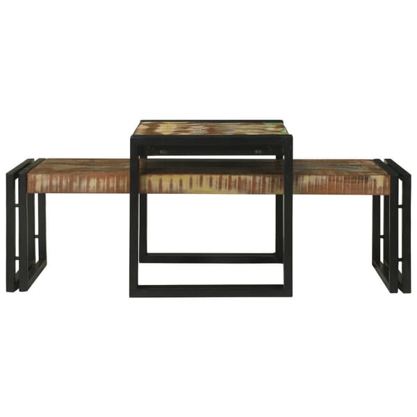 Kaffeebord 2 pcs Flerfärgsdesign Solid återvunnen trä