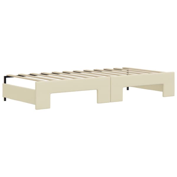 Dagbädd utdragbar gräddvit 90x200 cm konstläder