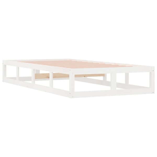 Sängram vit 90x200 cm massivt trä