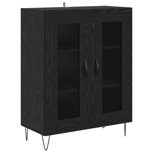 Sideboard Svart Ek 69,5 x 34 x 90 cm Konstruerat trä