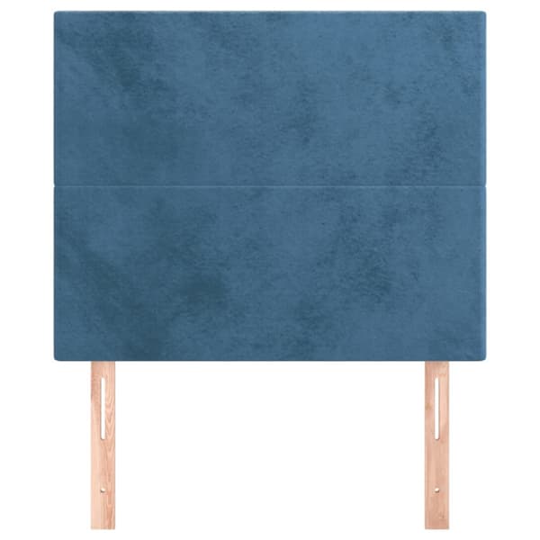 Sänggavel mörkblå 90x5x118/128 cm sammet