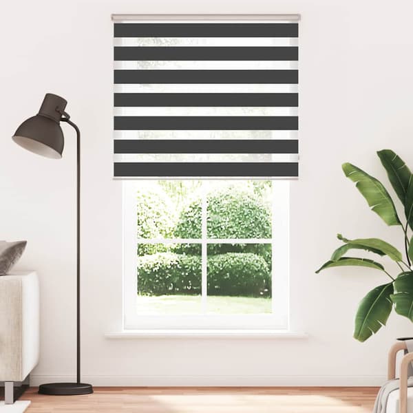 Rullgardin zebra svart 110x200 cm tyg bredd 105,9 cm polyester