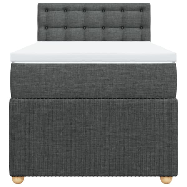 Ramsäng med madrass mörkgrå 100x200 cm tyg