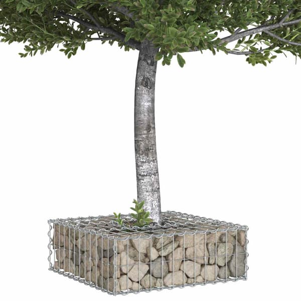 Gabion upphöjd säng Silver