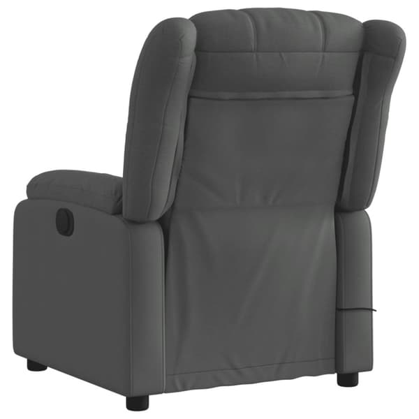 Massagefåtölj mörkgrå tyg