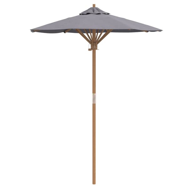 Trädgårdsparasol Mörkgrå Ø 150 x 210 cm Bambu