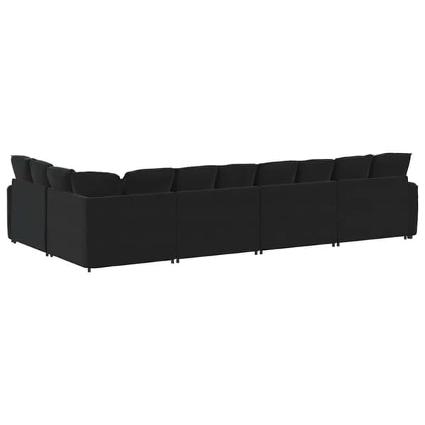 Modulsoffa med kuddar sammet svart