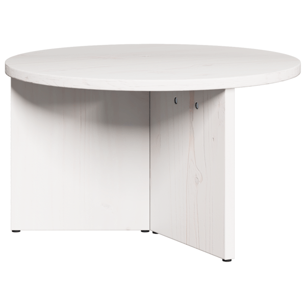 Kaffeebord 2 pcs Vit Massivt tallträ