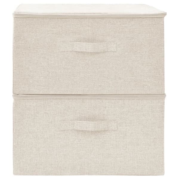 Förvaringslåda 2 st tyg 43x34x23 cm gräddvit