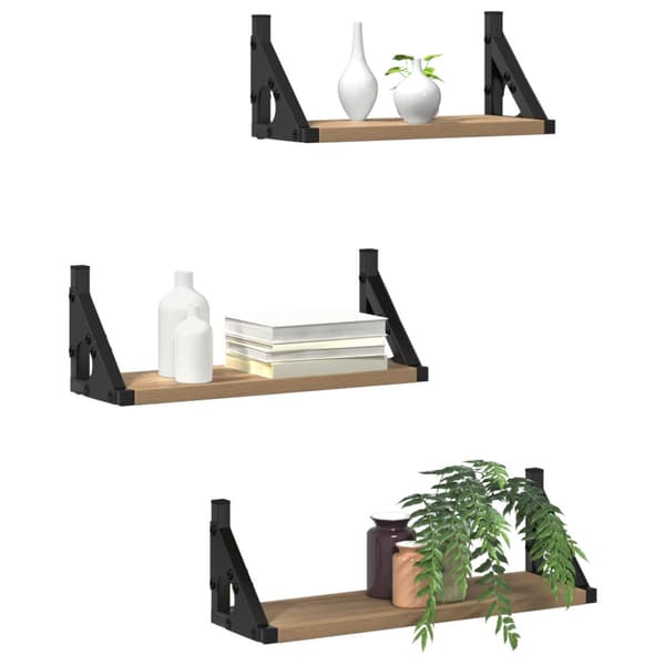 Vägg hylla Väggmonterad med lagring 3 pcs Rökek