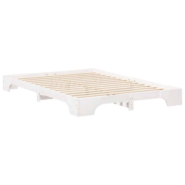 Sängram Vit 140 x 210 cm Massiv furu