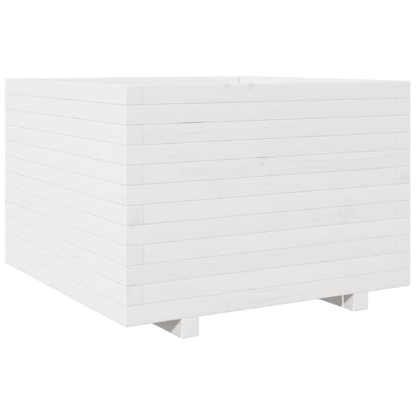Odlingslåda vit 80x80x49,5 cm massiv furu