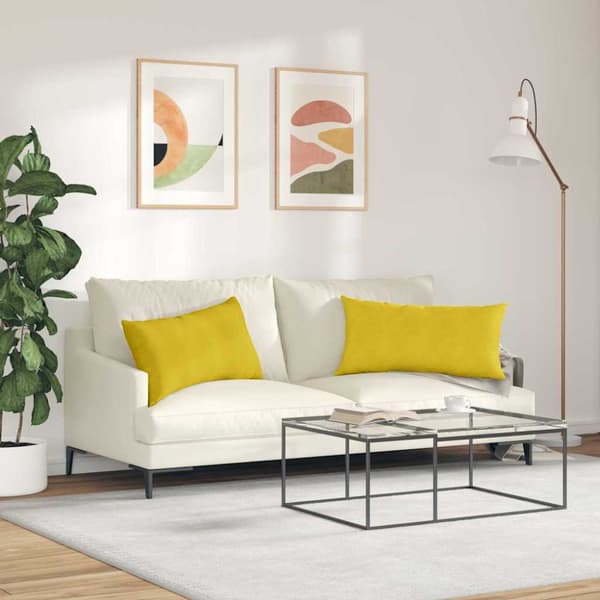 Sofakuddar 2 pcs Gul 80 x 40 cm Kordread tyg
