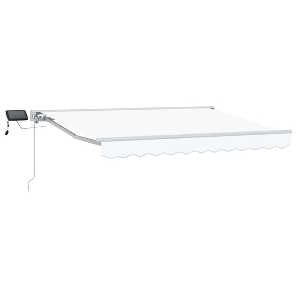Manuell markisram med LED-lampor Vit 3 x 2,5 m
