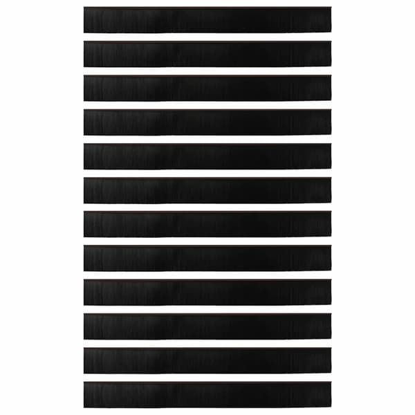 Självhäftande dörrborstlist 12 pcs Brun 100 cm
