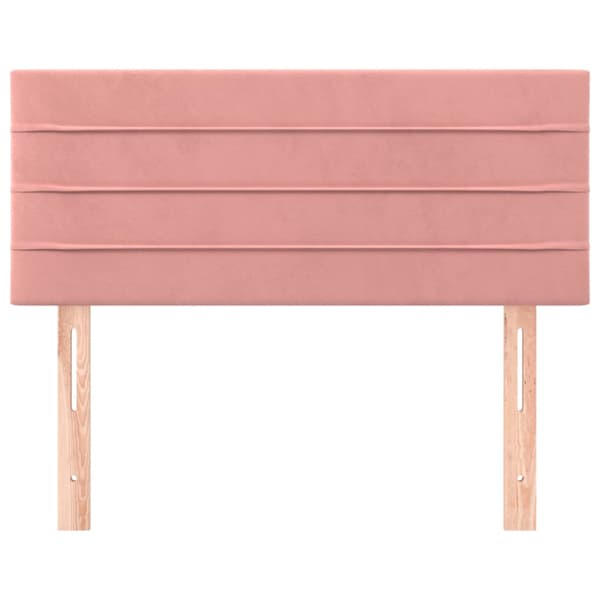 Sänggavel rosa 90x5x78/88 cm sammet