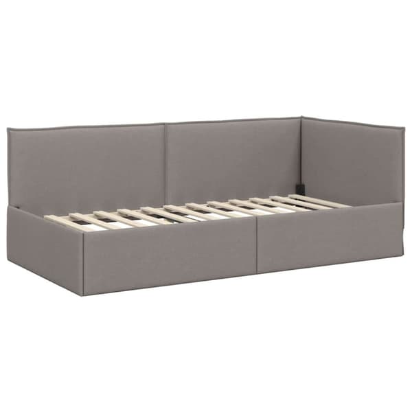 Hörn Sängram med Madrass 2 st Taupe 90 x 190 cm Sammet