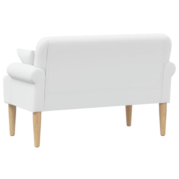 Loveseat med knapprapport Vit 120 x 65 x 79 cm Tyg