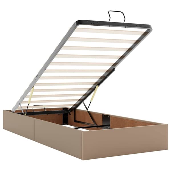 Sängram med madrass Övrigt 2 pcs Tan PVC