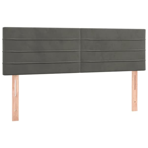 Ramsäng med madrass mörkgrå 140x190 cm sammet