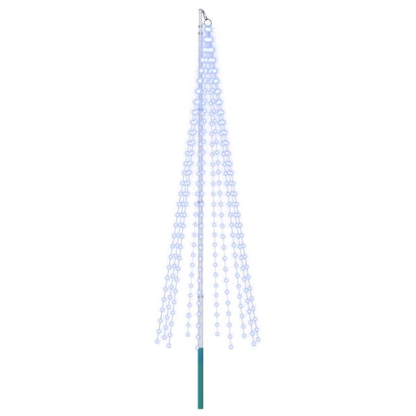 Julgransbelysning med markspett och flaggstång 300 cm