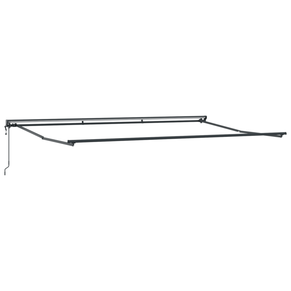 Markisram Gul och Vit 500 × 300 cm Polyester med PU-beläggning