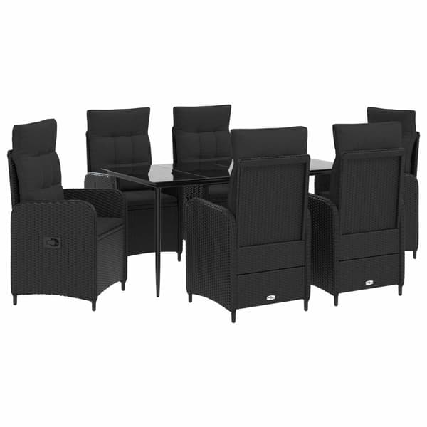 Soffbord Set med kudde 7 pcs PE rotting och pulverlackerad stål