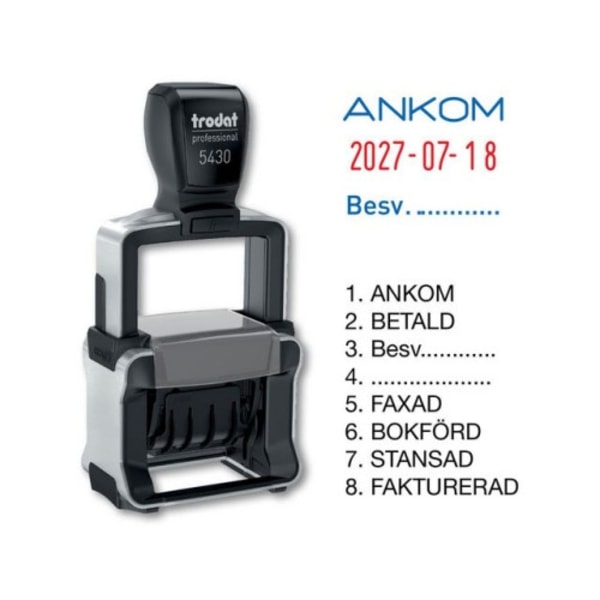 Stämpel TRODAT 5430/L Dat m.standardtext