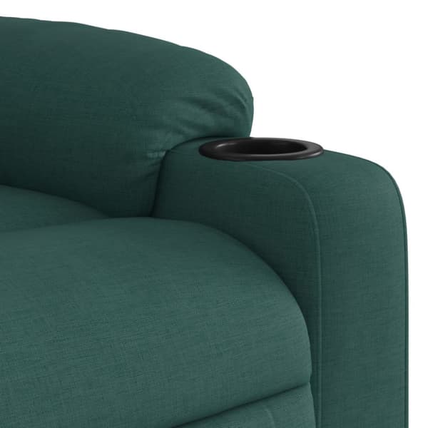 Massagefåtölj mörkgrön tyg