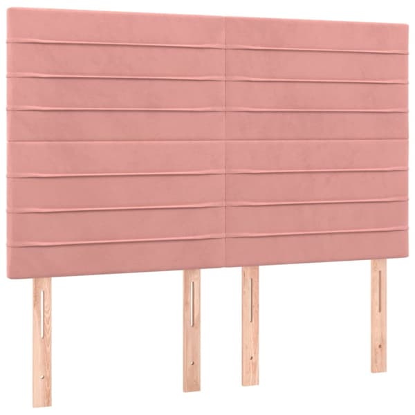 Ramsäng med madrass rosa 140x190 cm sammet
