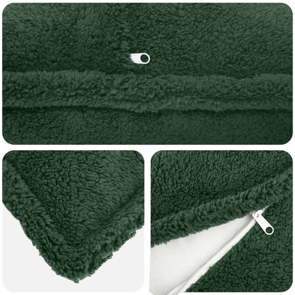 Kuddöverdrag 6 st HOUTEN Mörkgrön 65 x 65 cm Bouclé