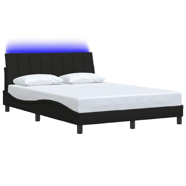 Bed Frame without Mattress "Hanko" Black 120x200cm Fabric