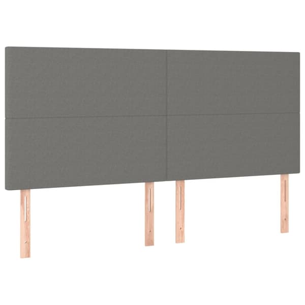 Ramsäng med madrass mörkgrå 200x200 cm tyg