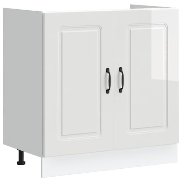 Diskbänk underskåp högglans vit 80x46x81,5 cm konstruerat trä