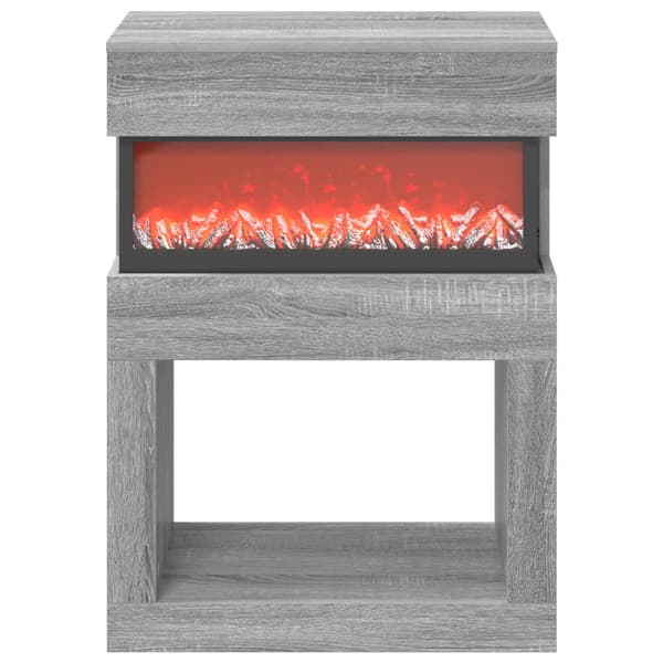 Elektrisk eldstad Grå Sonoma 64 x 30 x 87 cm Konstruerat trä
