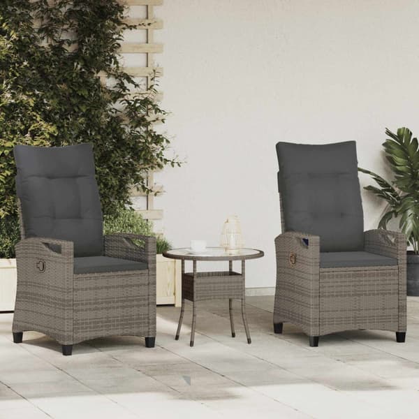 Trädgård Stol 2 pcs Grå och mörkgrå 56 x 60 x 112 cm