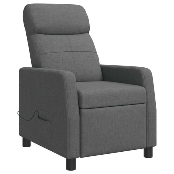 Massagefåtölj Mörkgrå Tyg