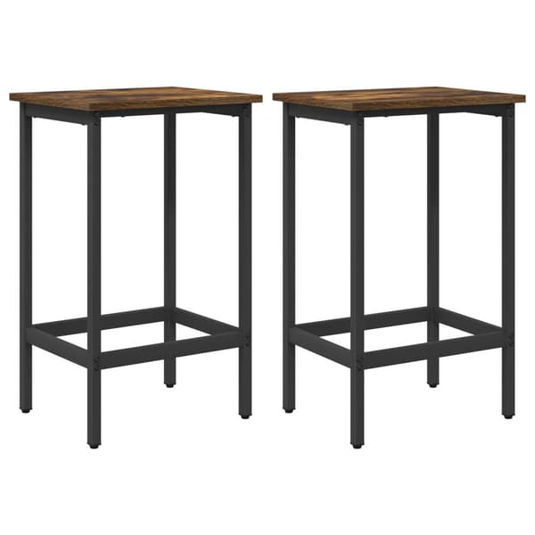 Barpall 2 st Rökt ek 40 x 32 x 64 cm Konstruerat trä