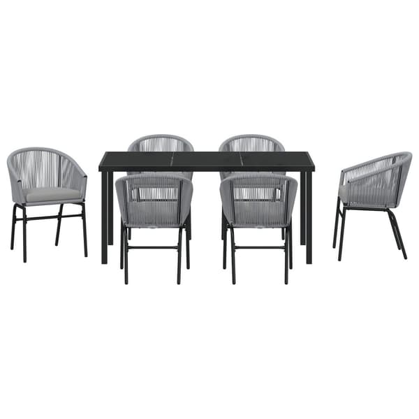 Trädgårdsmöbelset 7 pcs Antracit Pulverlackerat stål