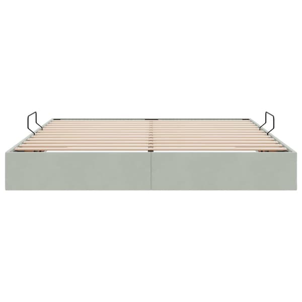 Ottoman Sängram med lagring Ljusgrå 160 x 200 cm Sammet
