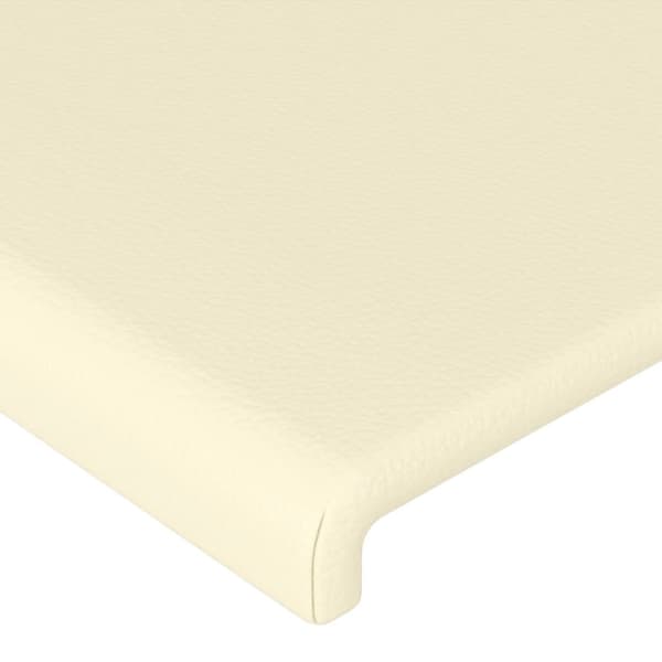 Sänggavel LED gräddvit 183x16x118/128 cm konstläder