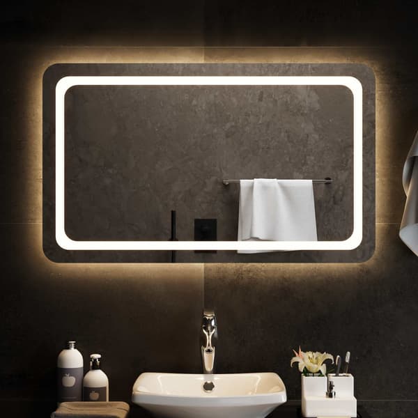 LED Badrumsspegel Transparent 100 x 60 cm härdat glas