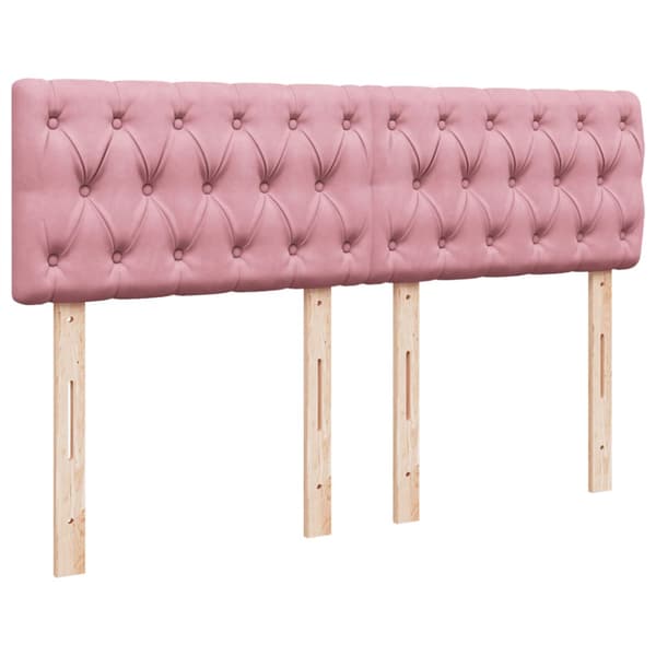 Ramsäng med madrass mörk rosa 140x200 cm sammet