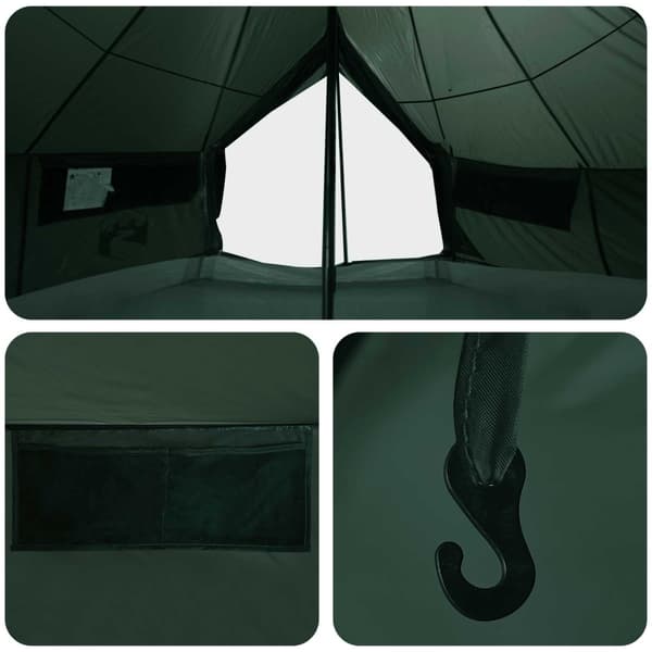 Tipi Tält Armégrön 800 x 800 x 430 cm Polyester och Stål